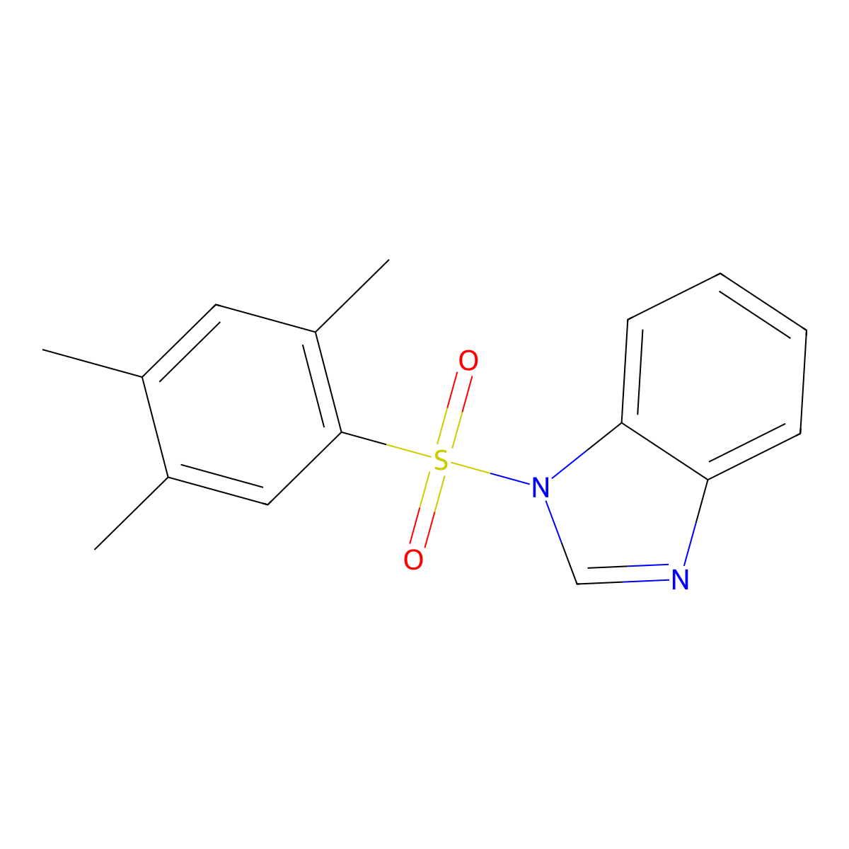 1-[(2,4,5-trimethylphenyl)sulfonyl]-1H-benzimidazole molecular structure, CAS 1018058-16-6
