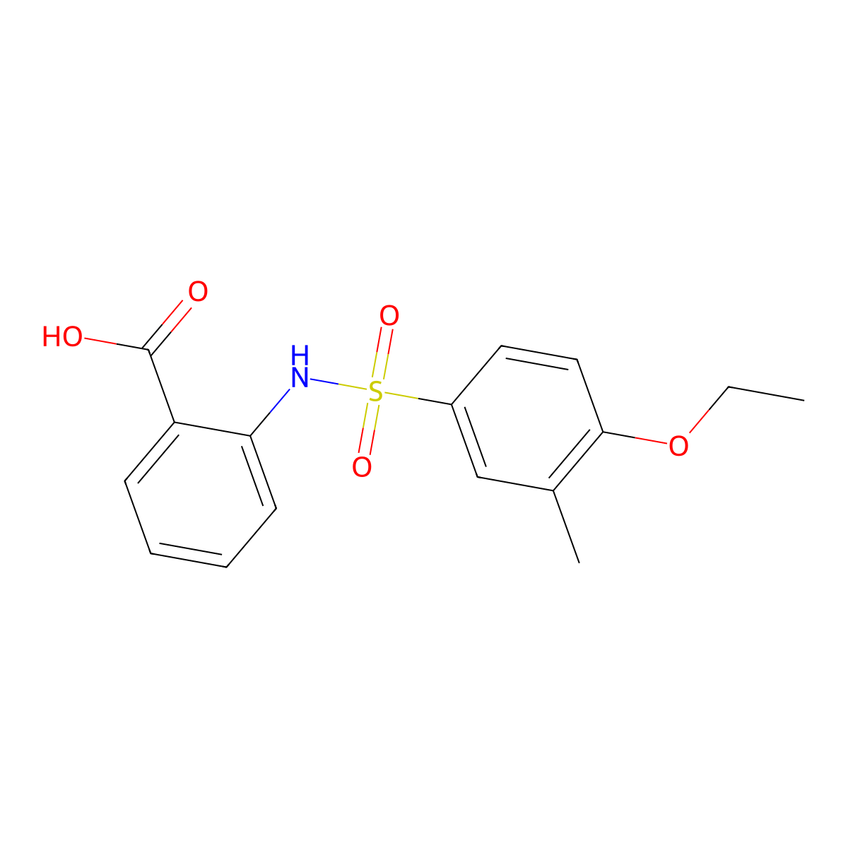 2-(4-Ethoxy-3-methylbenzenesulfonamido)benzoic acid molecular structure, CAS 1018058-22-4