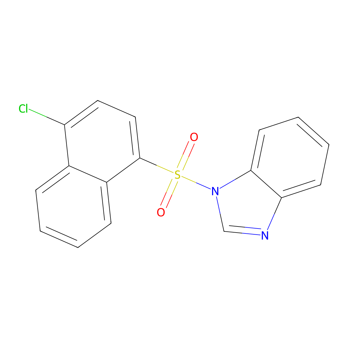 1-(4-Chloronaphthalen-1-yl)sulfonylbenzimidazole molecular structure, CAS 1018058-35-9