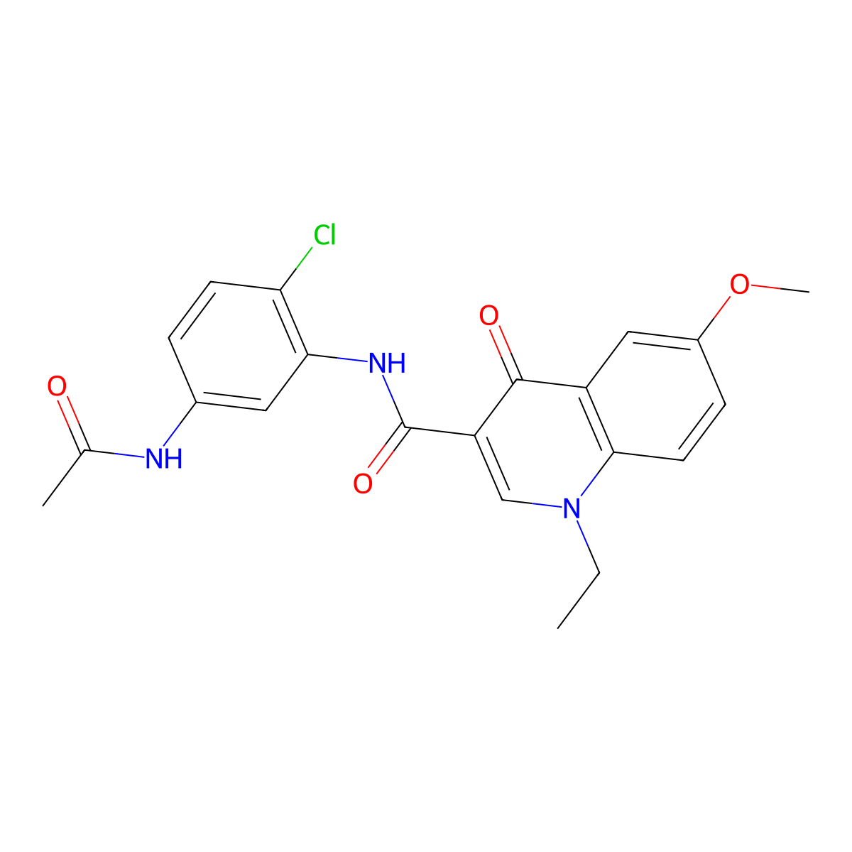 N-[5-(acetylamino)-2-chlorophenyl]-1-ethyl-6-methoxy-4-oxo-1,4-dihydroquinoline-3-carboxamide molecular structure, CAS 1018058-83-7