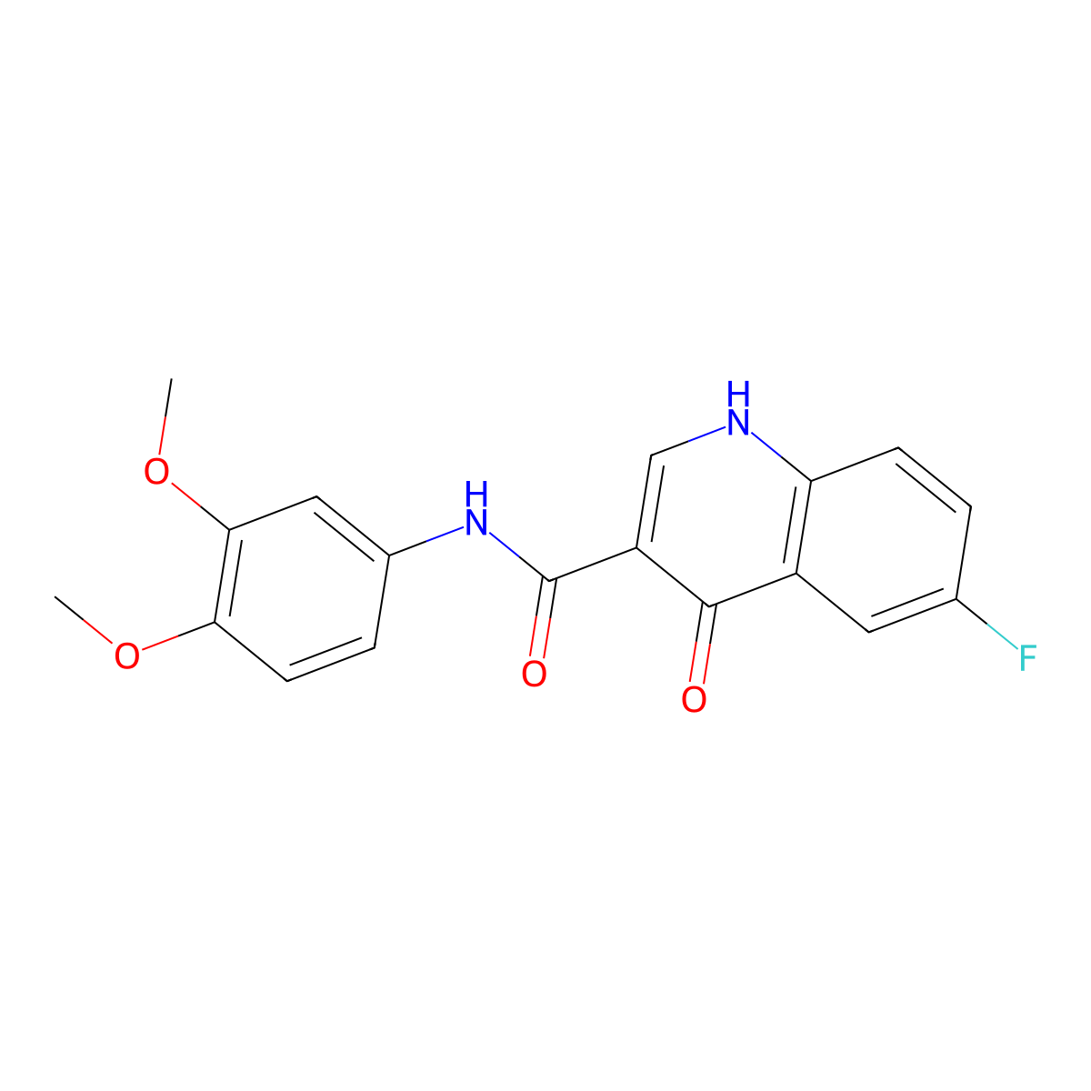 N-(3,4-dimethoxyphenyl)-6-fluoro-4-hydroxyquinoline-3-carboxamide molecular structure, CAS 1018058-90-6
