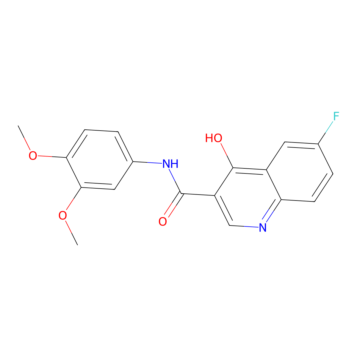N-(3,4-dimethoxyphenyl)-6-fluoro-4-hydroxyquinoline-3-carboxamide molecular structure, CAS 1018058-90-6