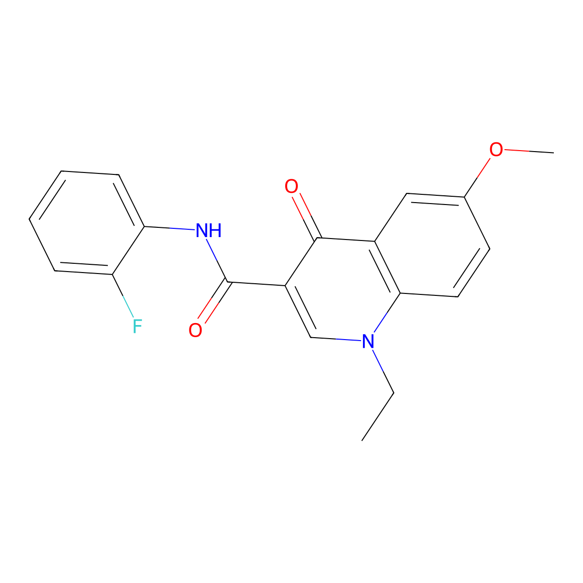 1-ethyl-N-(2-fluorophenyl)-6-methoxy-4-oxo-1,4-dihydroquinoline-3-carboxamide molecular structure, CAS 1018059-49-8