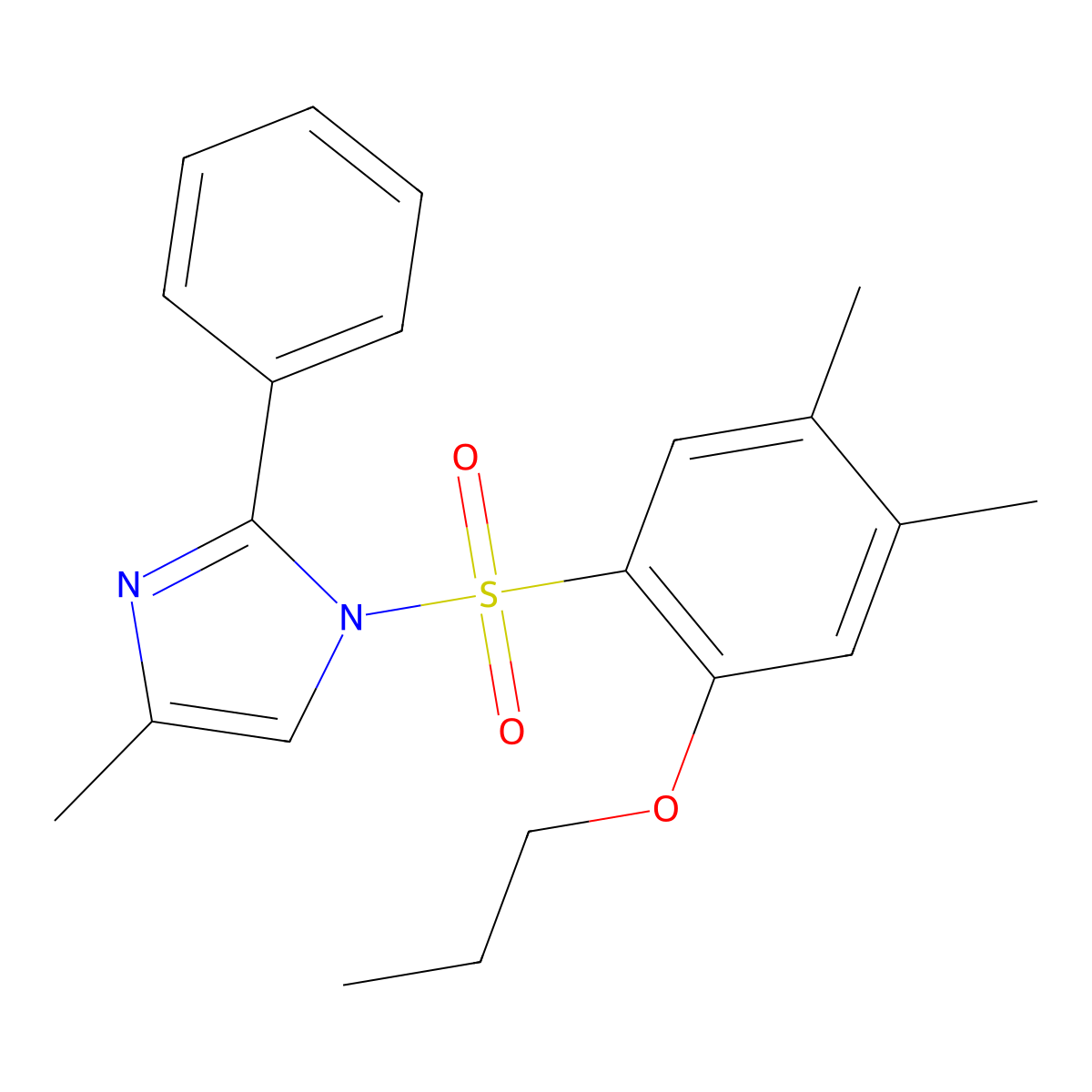 1-(4,5-dimethyl-2-propoxybenzenesulfonyl)-4-methyl-2-phenyl-1H-imidazole molecular structure, CAS 1018059-61-4