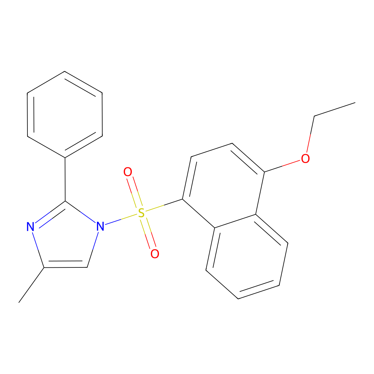 1-[(4-Ethoxynaphthyl)sulfonyl]-4-methyl-2-phenylimidazole molecular structure, CAS 1018059-67-0