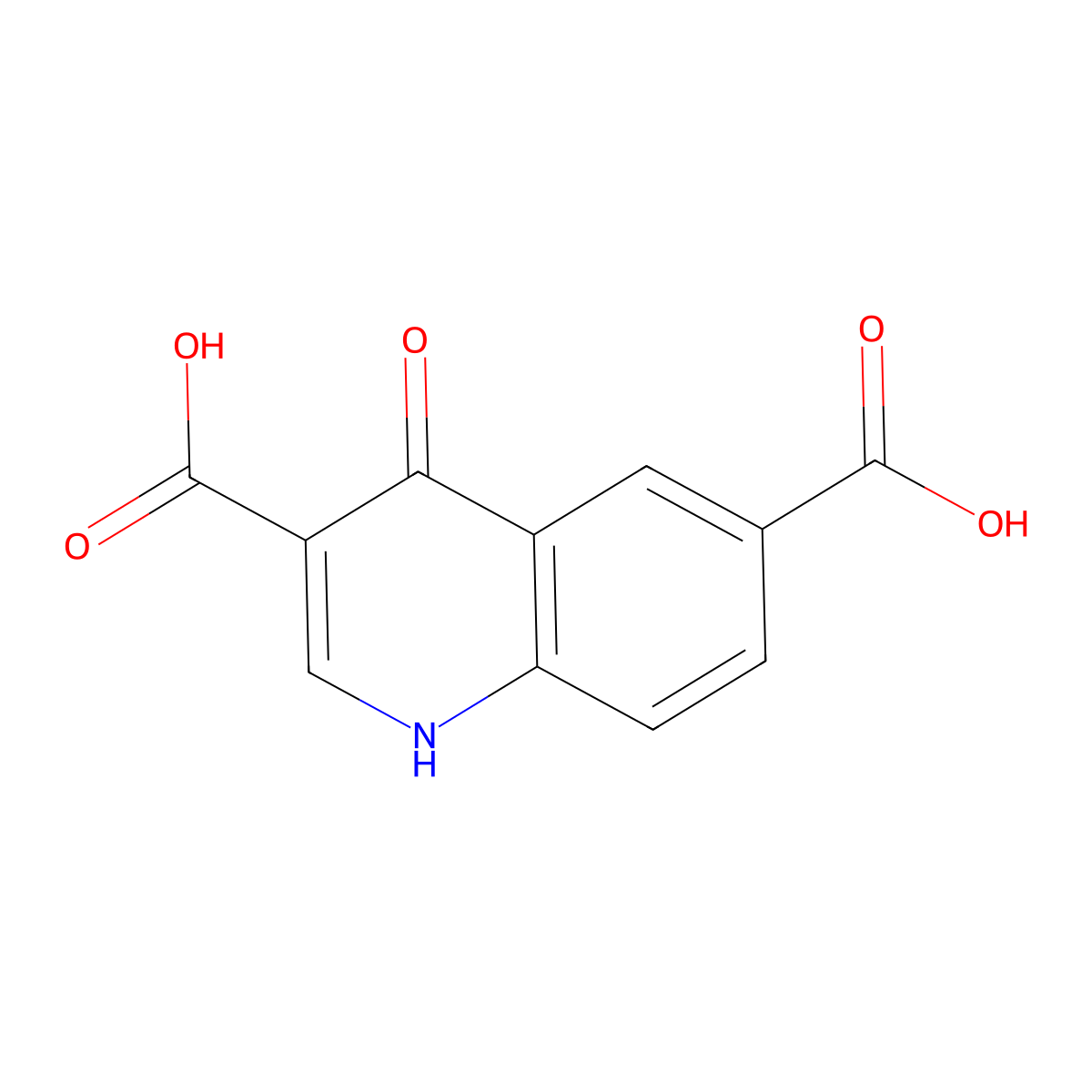 4-Hydroxyquinoline-3,6-dicarboxylic acid molecular structure, CAS 1018060-59-7
