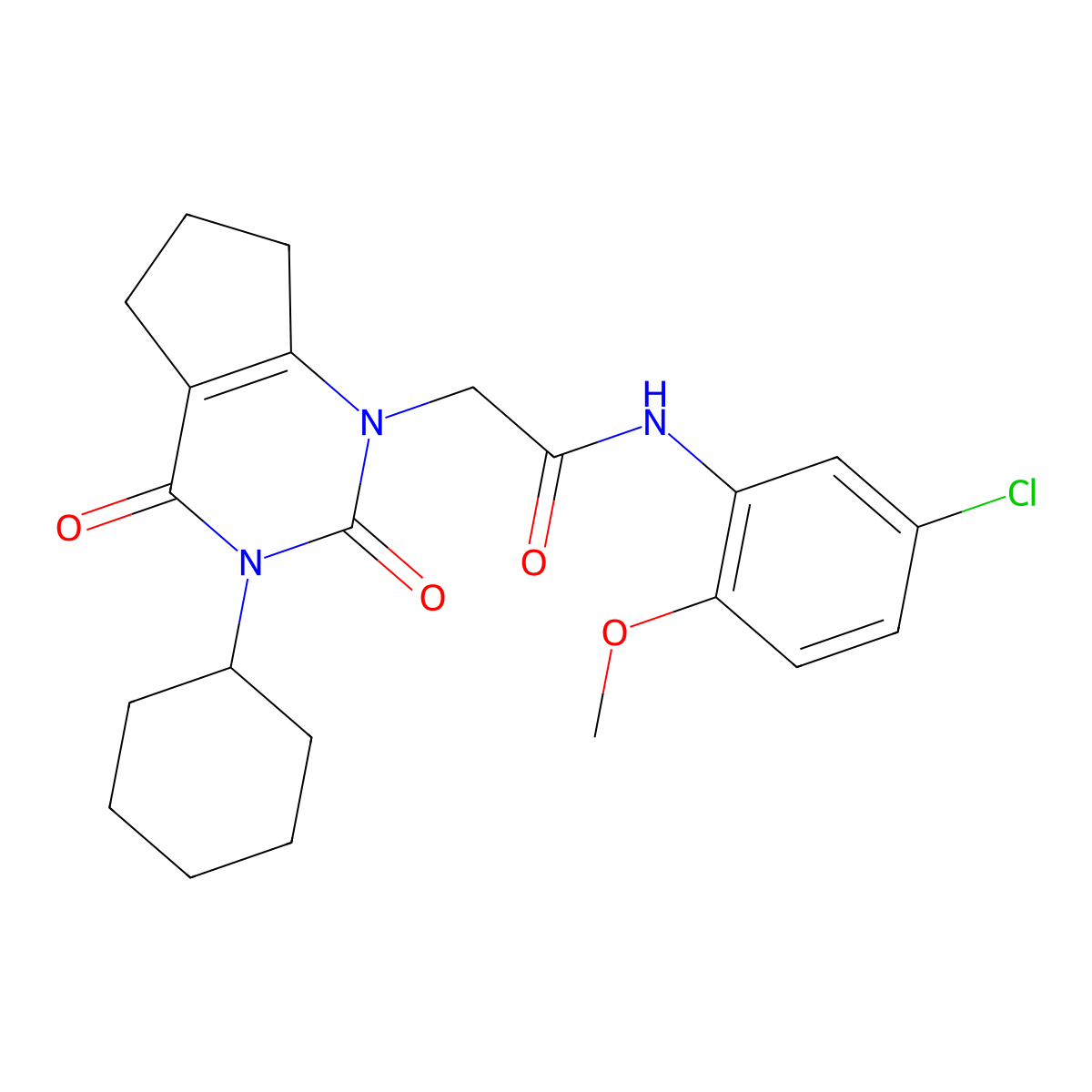 N-(5-chloro-2-methoxyphenyl)-2-(3-cyclohexyl-2,4-dioxo-2,3,4,5,6,7-hexahydro-1H-cyclopenta[d]pyrimidin-1-yl)acetamide molecular structure, CAS 1018062-11-7