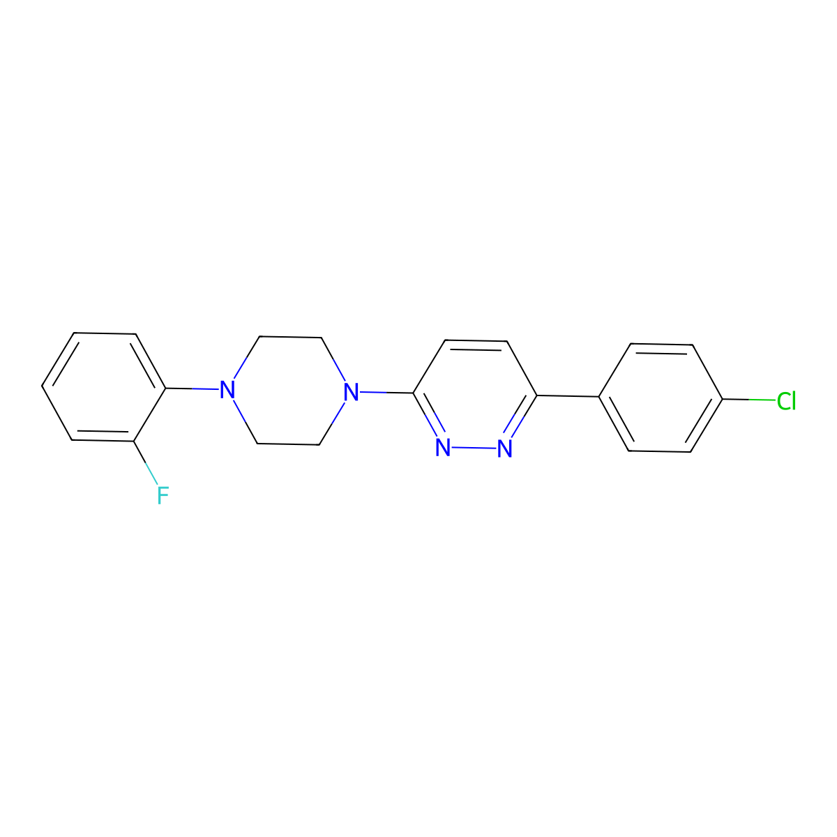 3-(4-Chlorophenyl)-6-[4-(2-fluorophenyl)piperazin-1-yl]pyridazine molecular structure, CAS 1018066-79-9