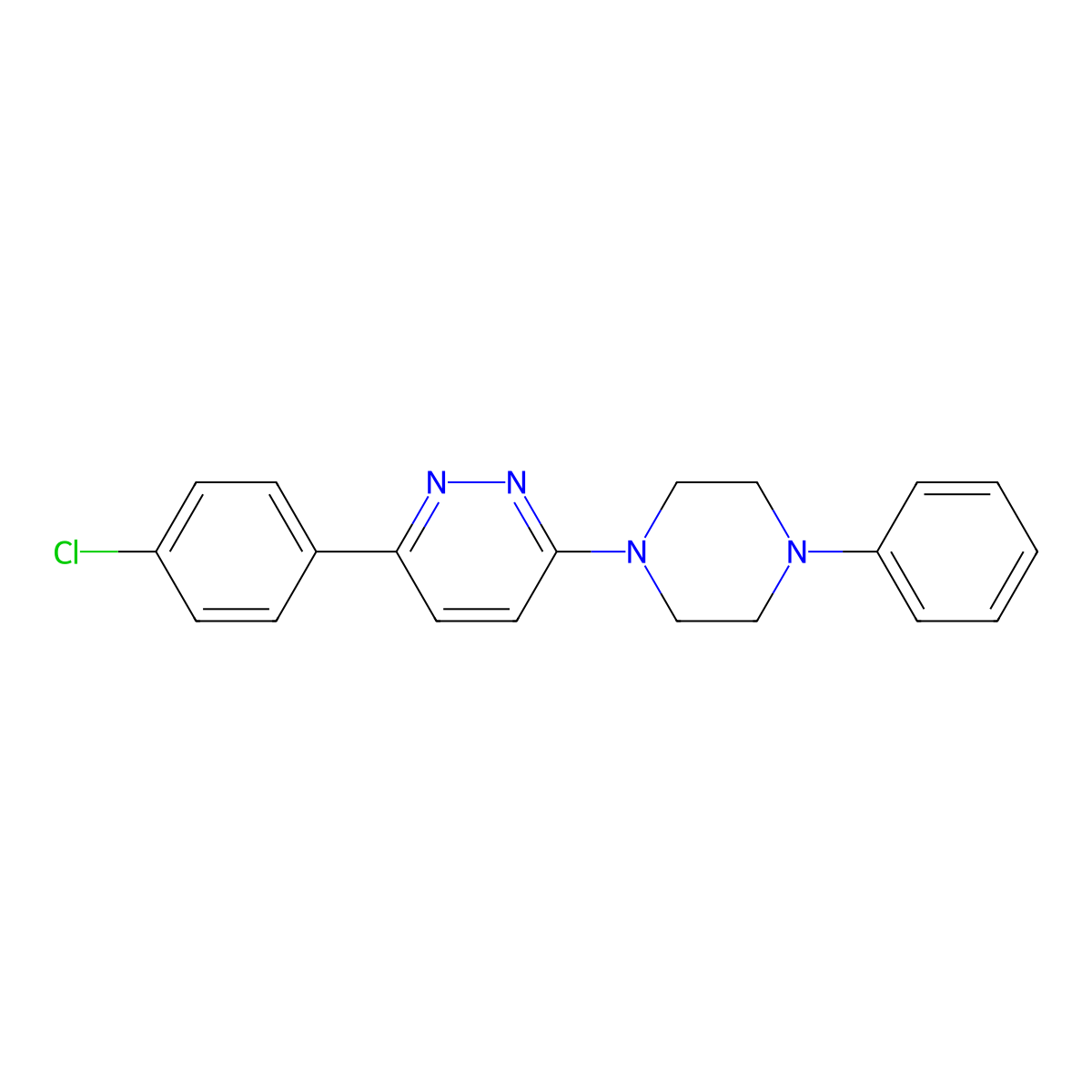 3-(4-Chlorophenyl)-6-(4-phenylpiperazinyl)pyridazine molecular structure, CAS 1018066-97-1