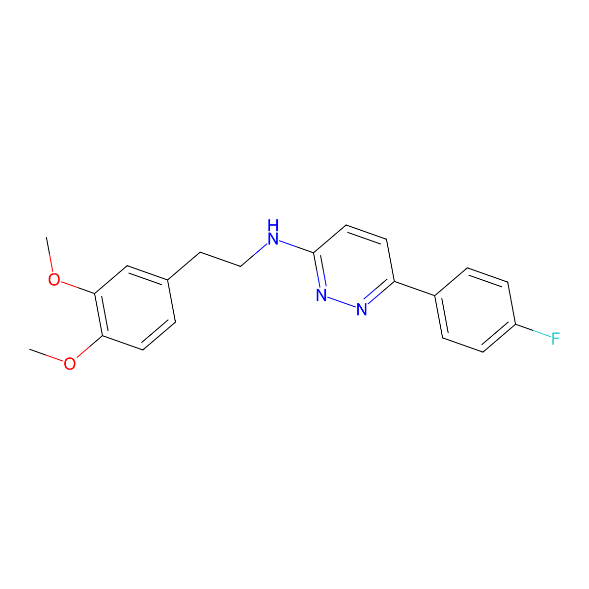 N-[2-(3,4-dimethoxyphenyl)ethyl]-6-(4-fluorophenyl)pyridazin-3-amine molecular structure, CAS 1018067-25-8