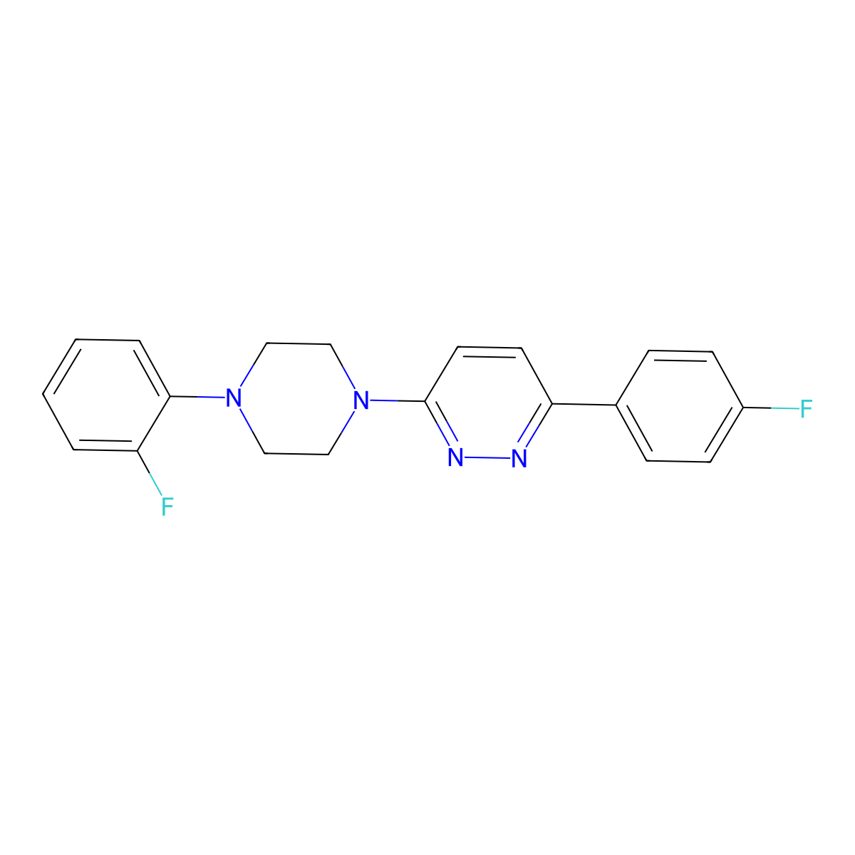 3-(4-Fluorophenyl)-6-[4-(2-fluorophenyl)piperazin-1-yl]pyridazine molecular structure, CAS 1018067-39-4