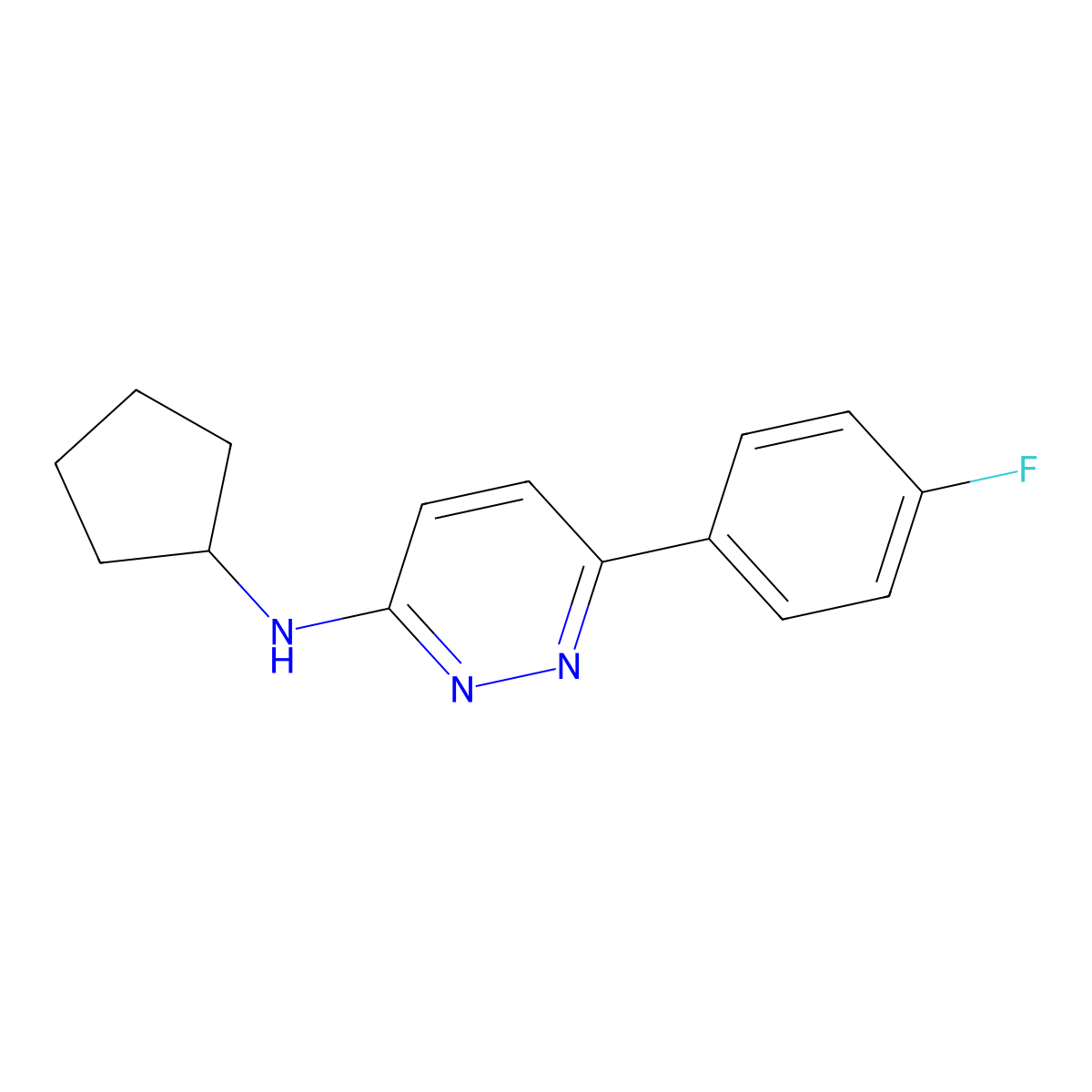N-cyclopentyl-6-(4-fluorophenyl)pyridazin-3-amine molecular structure, CAS 1018068-39-7