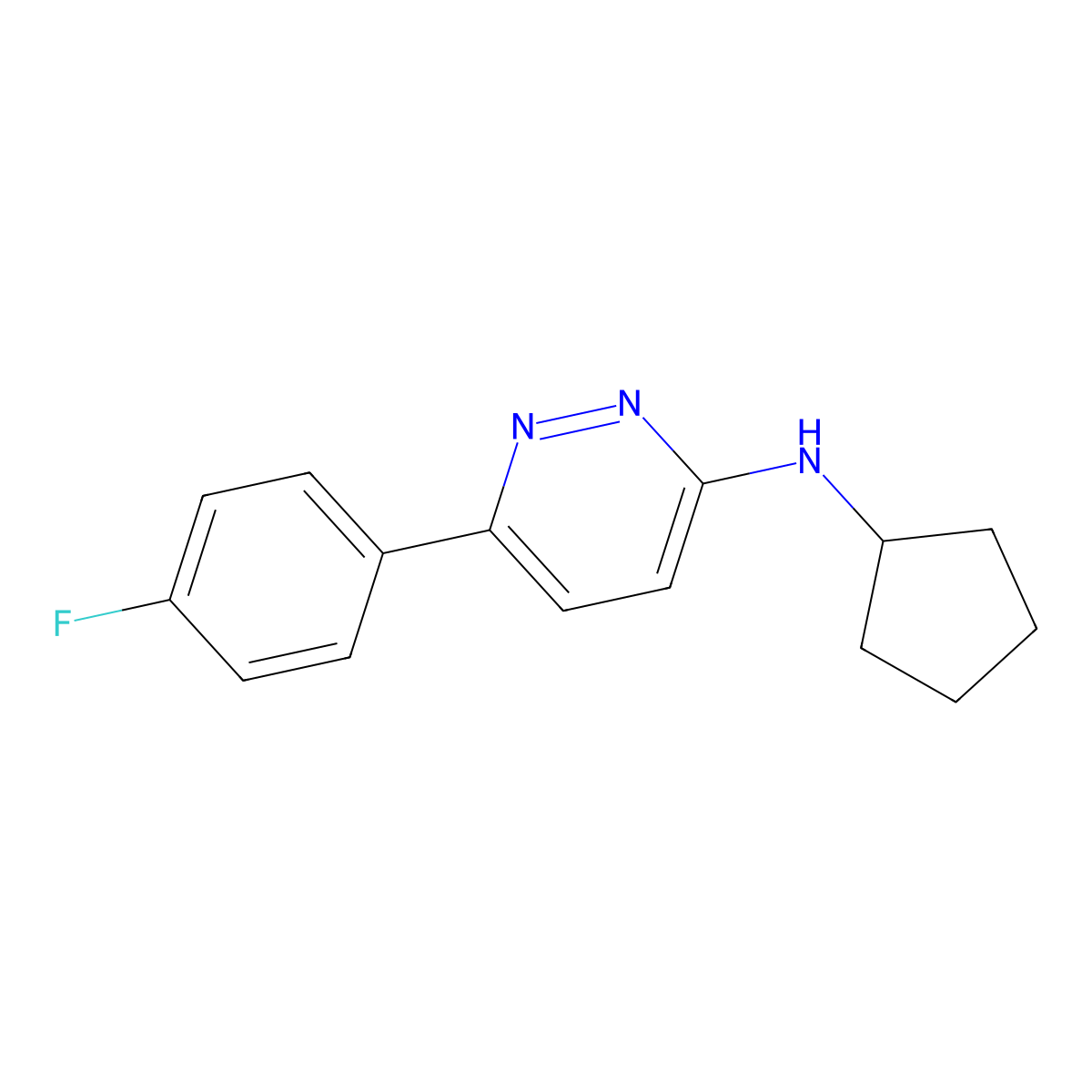 N-cyclopentyl-6-(4-fluorophenyl)pyridazin-3-amine molecular structure, CAS 1018068-39-7
