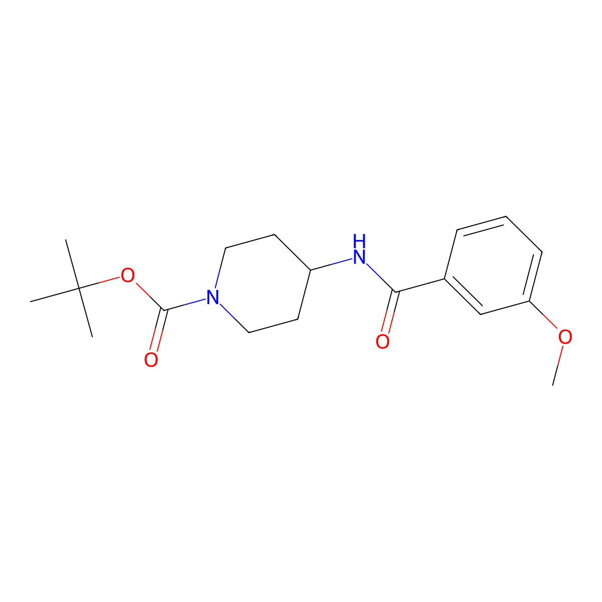 tert-Butyl 4-(3-methoxybenzamido)piperidine-1-carboxylate molecular structure, CAS 1018073-13-6