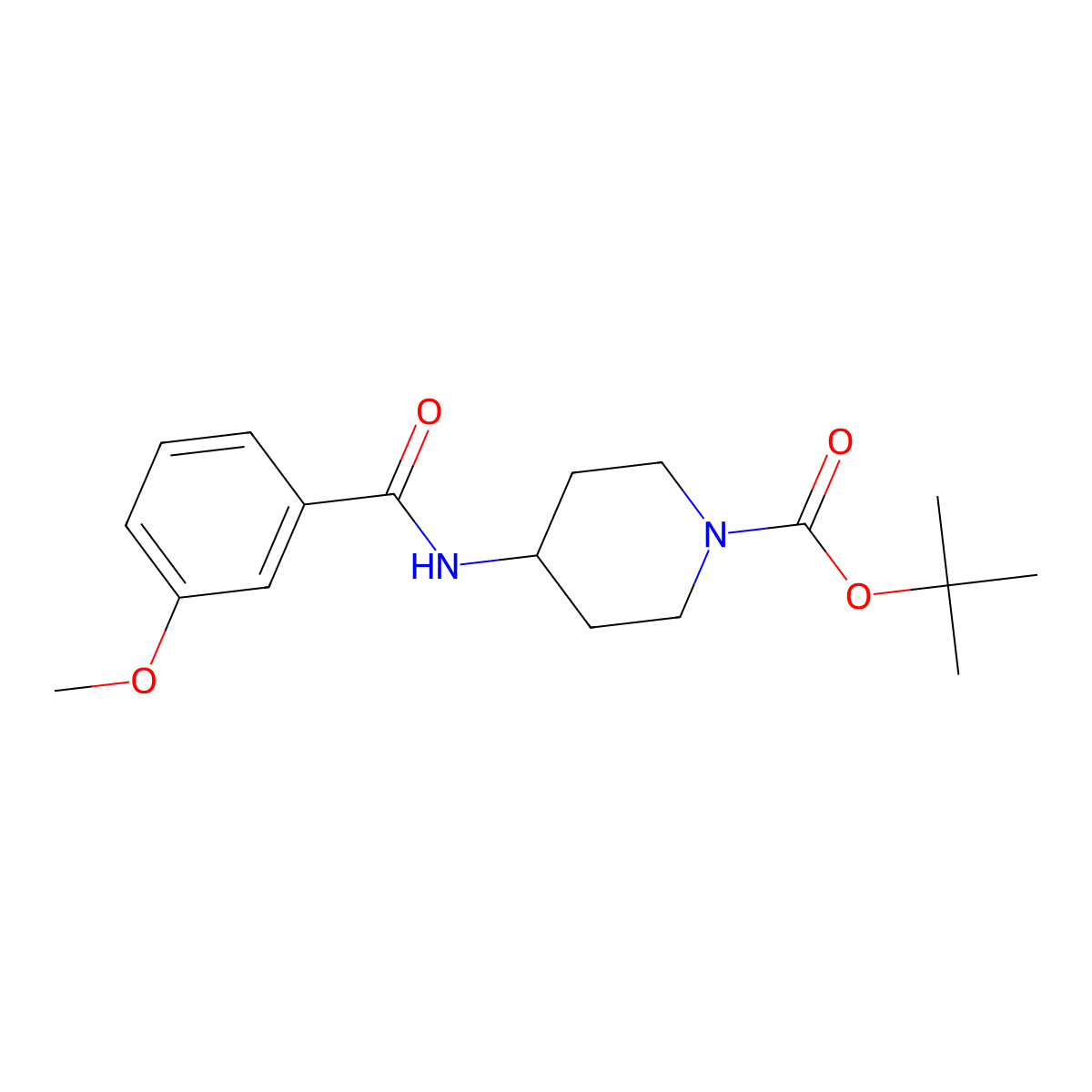 tert-Butyl 4-(3-methoxybenzamido)piperidine-1-carboxylate molecular structure, CAS 1018073-13-6