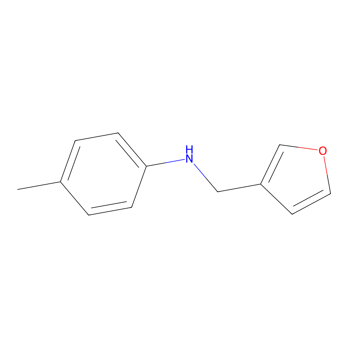 N-[(furan-3-yl)methyl]-4-methylaniline molecular structure, CAS 1018075-40-5