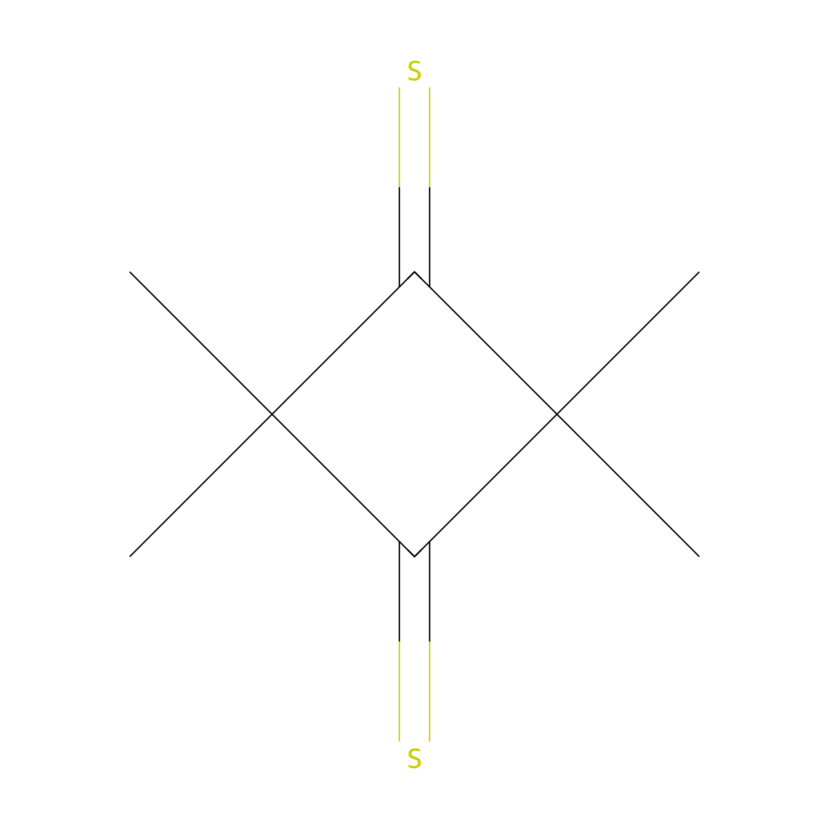 1,3-Cyclobutanedithione, 2,2,4,4-tetramethyl- molecular structure, CAS 10181-56-3
