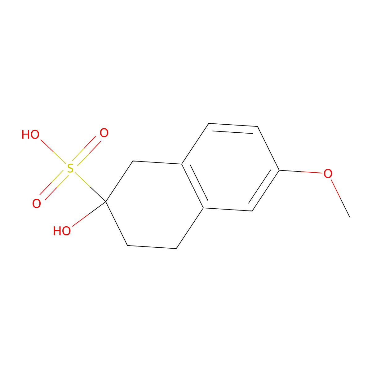 2-hydroxy-6-methoxy-3,4-dihydro-1H-naphthalene-2-sulfonic acid molecular structure, CAS 1018123-69-7