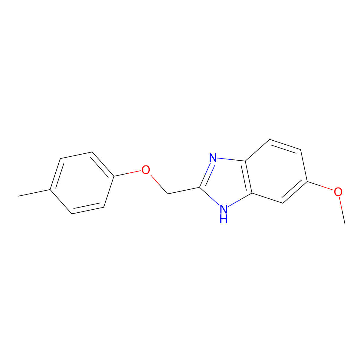 5-methoxy-2-[(4-methylphenoxy)methyl]-1H-benzimidazole molecular structure, CAS 1018125-32-0