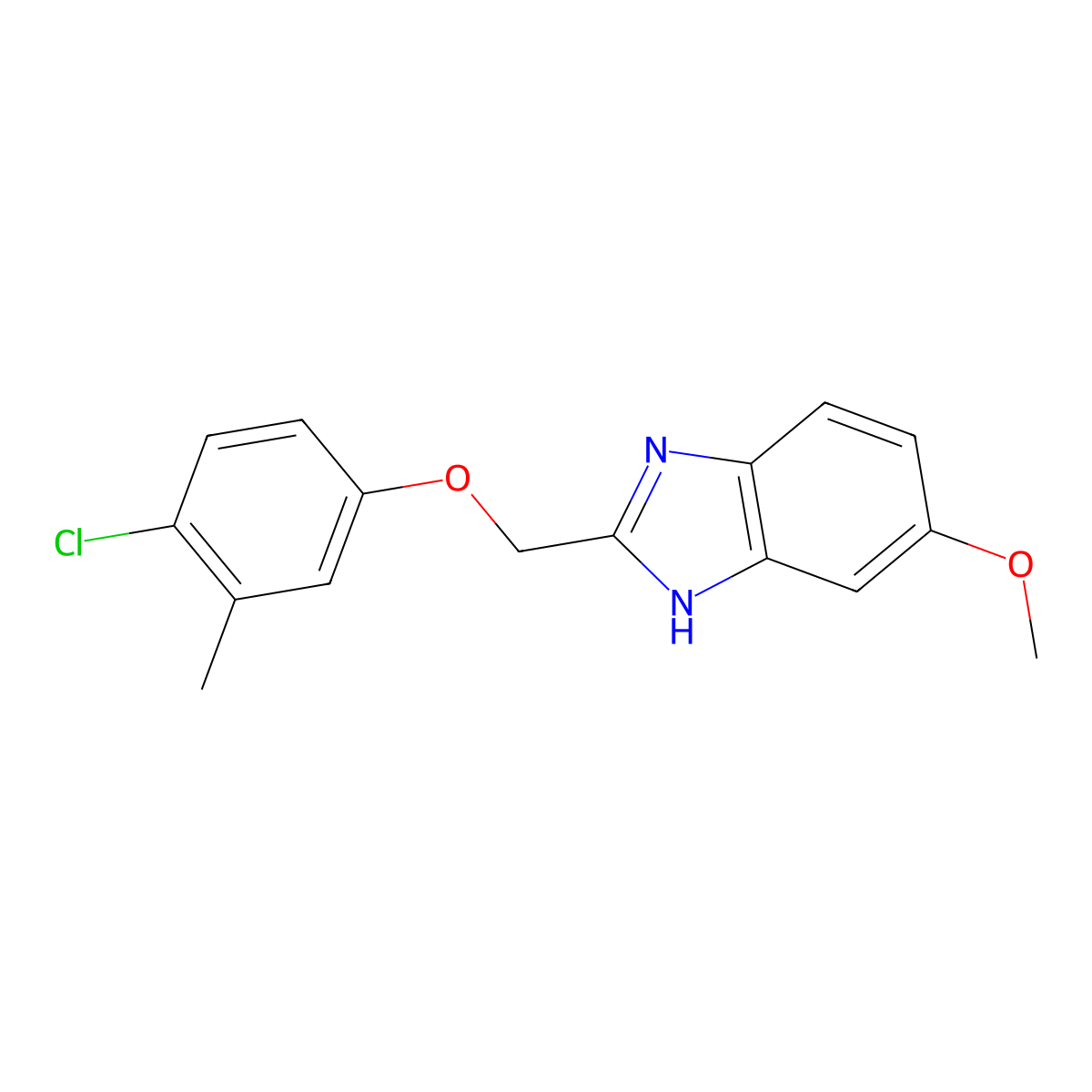 2-[(4-chloro-3-methylphenoxy)methyl]-6-methoxy-1H-benzimidazole molecular structure, CAS 1018125-34-2