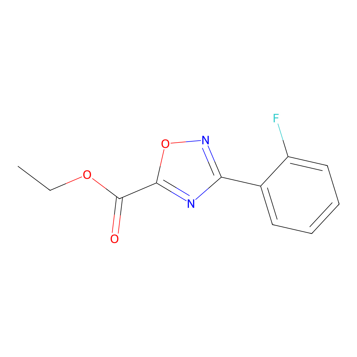 Ethyl 3-(2-fluorophenyl)-1,2,4-oxadiazole-5-carboxylate molecular structure, CAS 1018125-37-5