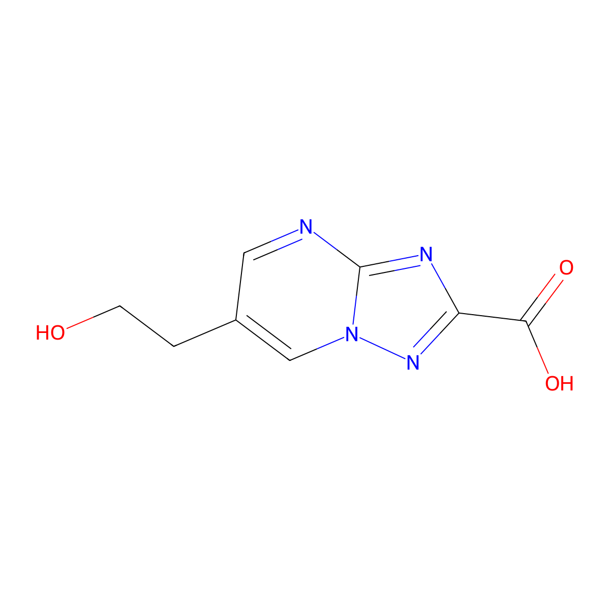 6-(2-Hydroxyethyl)-[1,2,4]triazolo[1,5-a]pyrimidine-2-carboxylic acid molecular structure, CAS 1018125-47-7