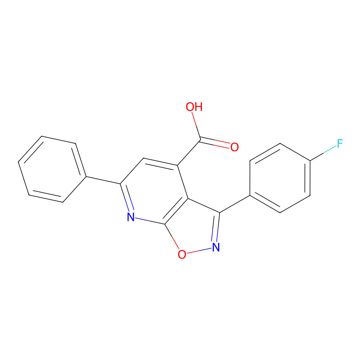3-(4-Fluorophenyl)-6-phenylisoxazolo[5,4-b]pyridine-4-carboxylic acid molecular structure, CAS 1018125-59-1