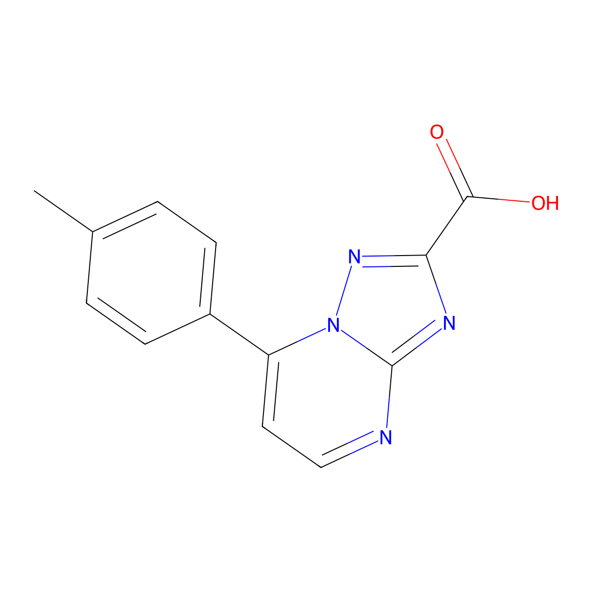 7-(p-Tolyl)-[1,2,4]triazolo[1,5-a]pyrimidine-2-carboxylic acid molecular structure, CAS 1018125-61-5
