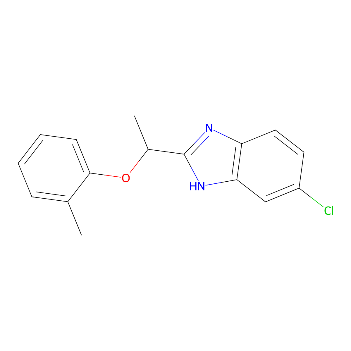 1-[(5-Chlorobenzimidazol-2-yl)ethoxy]-2-methylbenzene molecular structure, CAS 1018125-78-4