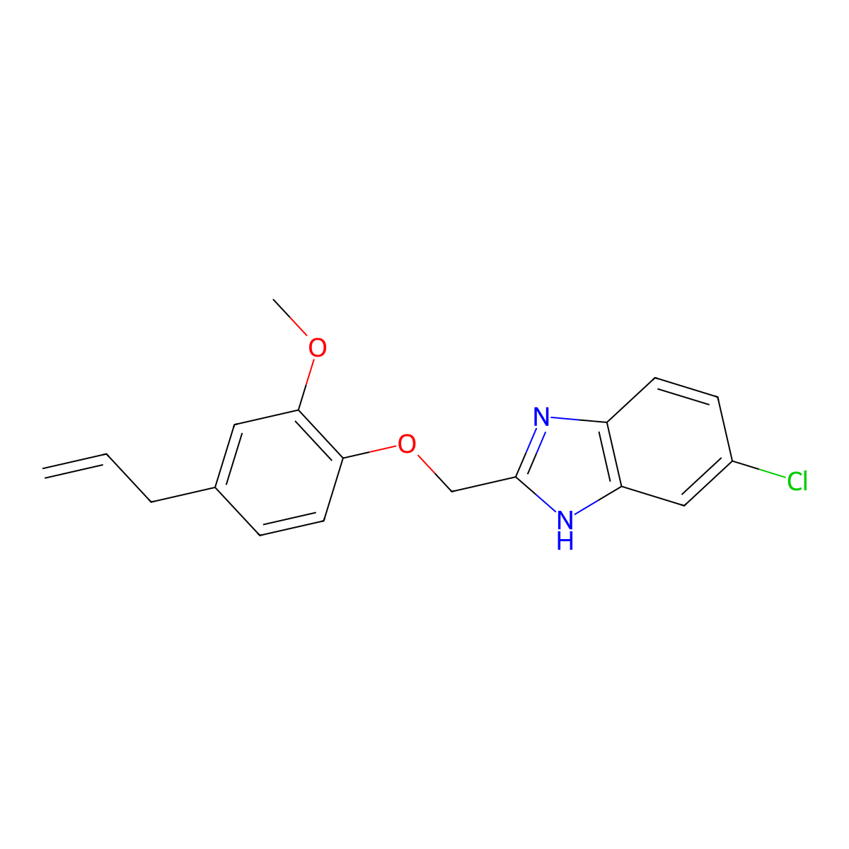 1-[(5-Chlorobenzimidazol-2-yl)methoxy]-2-methoxy-4-prop-2-enylbenzene molecular structure, CAS 1018125-96-6
