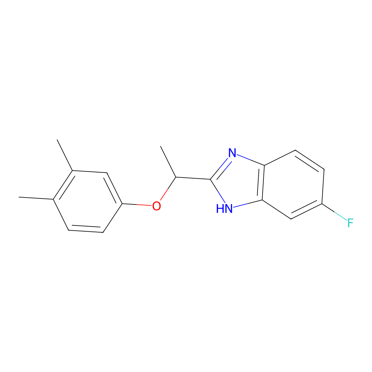2-[1-(3,4-dimethylphenoxy)ethyl]-5-fluoro-1H-benzimidazole molecular structure, CAS 1018126-14-1