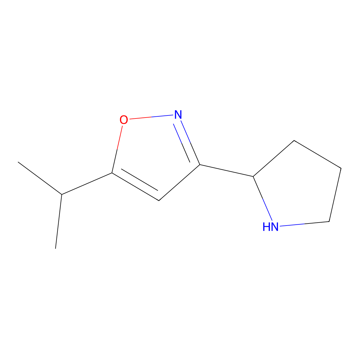 5-(Propan-2-yl)-3-(pyrrolidin-2-yl)-1,2-oxazole molecular structure, CAS 1018126-16-3
