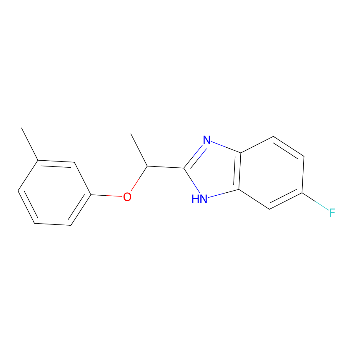 5-fluoro-2-[1-(3-methylphenoxy)ethyl]-1H-benzimidazole molecular structure, CAS 1018126-20-9