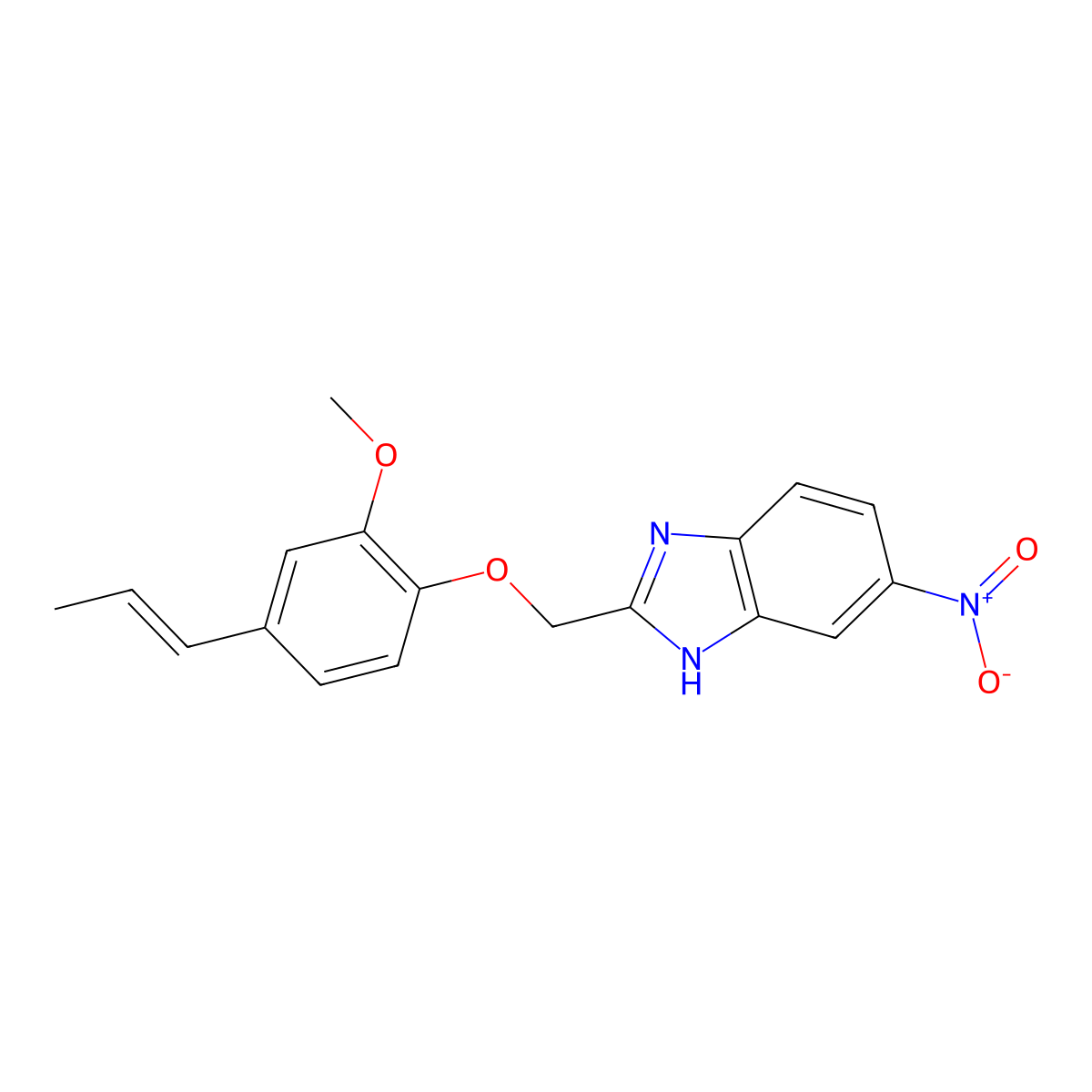 2-[[2-Methoxy-4-(1-propen-1-yl)phenoxy]methyl]-6-nitro-1H-benzimidazole molecular structure, CAS 1018126-29-8