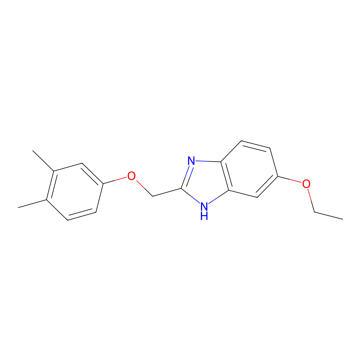2-[(3,4-dimethylphenoxy)methyl]-5-ethoxy-1H-benzimidazole molecular structure, CAS 1018126-35-6
