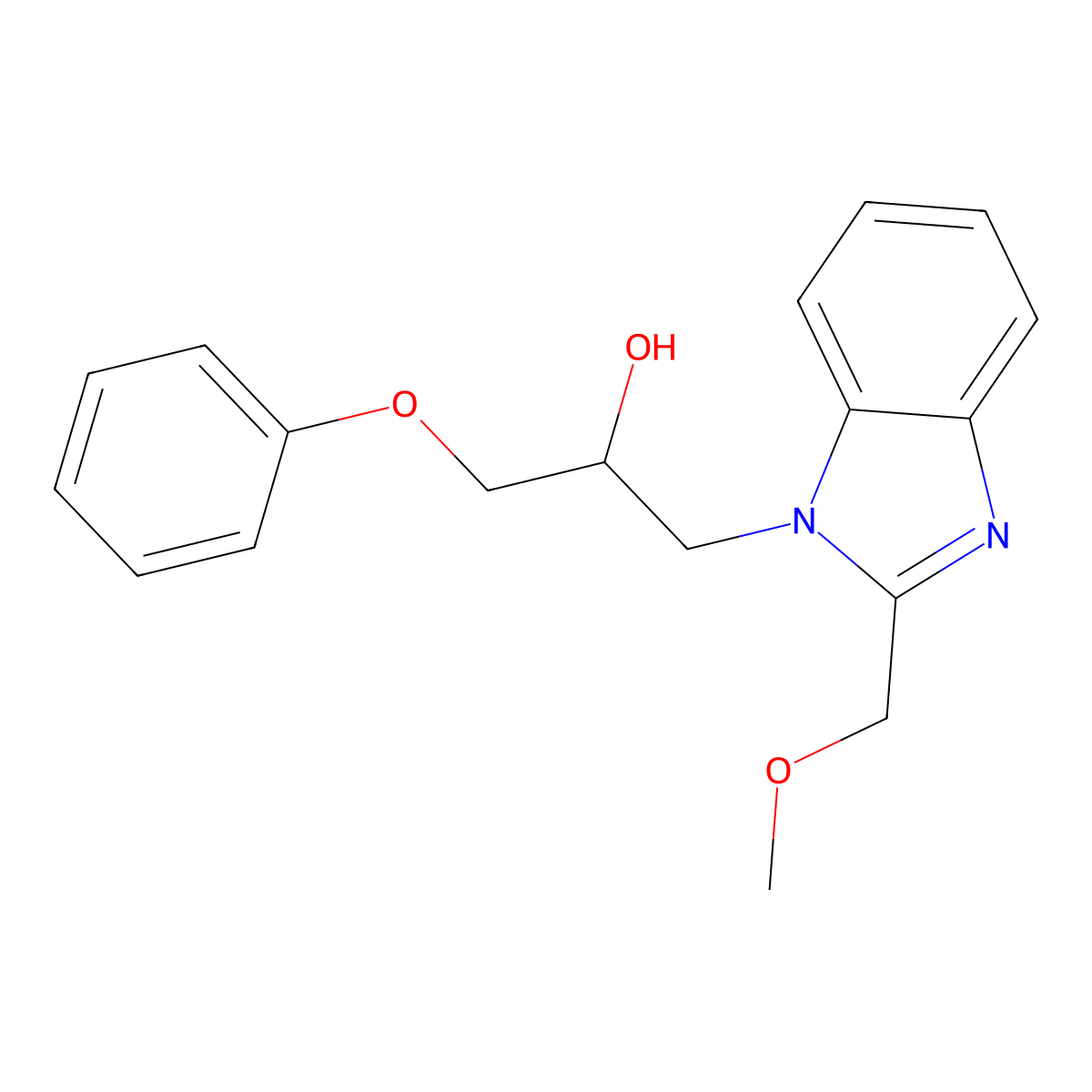 1-[2-(Methoxymethyl)benzimidazolyl]-3-phenoxypropan-2-ol molecular structure, CAS 1018126-47-0