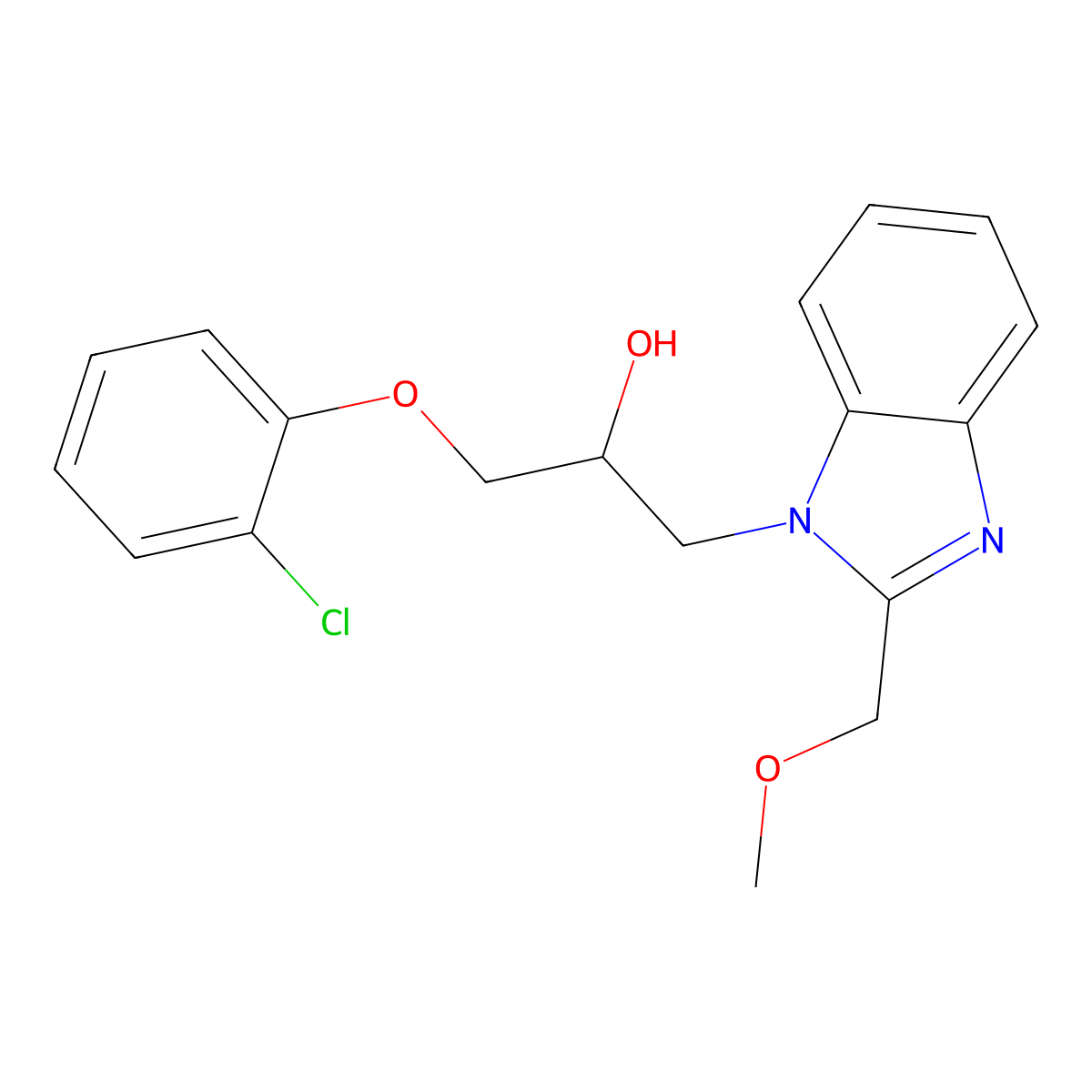 3-(2-Chlorophenoxy)-1-[2-(methoxymethyl)benzimidazolyl]propan-2-ol molecular structure, CAS 1018126-50-5