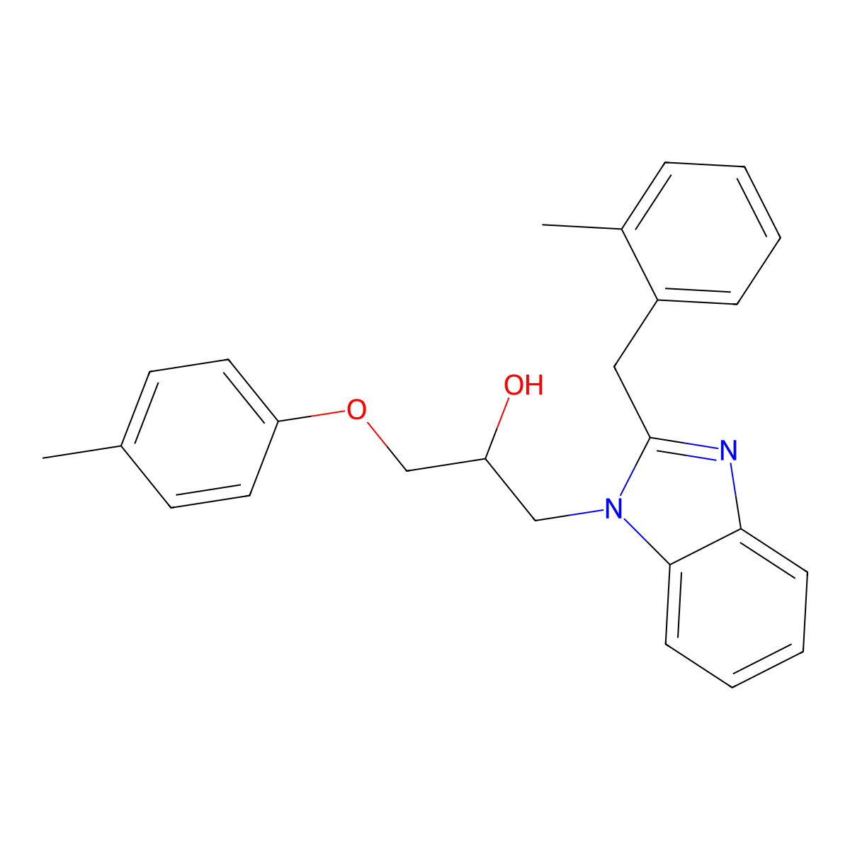 1-[2-(2-methylbenzyl)-1H-benzimidazol-1-yl]-3-(4-methylphenoxy)propan-2-ol molecular structure, CAS 1018126-58-3