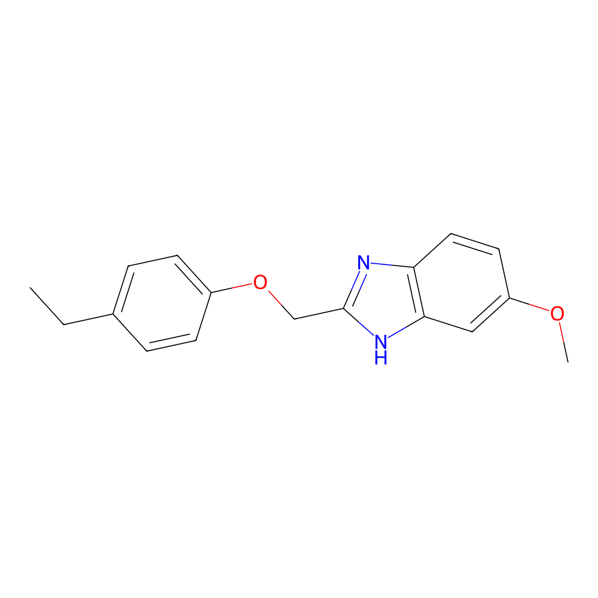 2-[(4-ethylphenoxy)methyl]-5-methoxy-1H-1,3-benzodiazole molecular structure, CAS 1018126-66-3