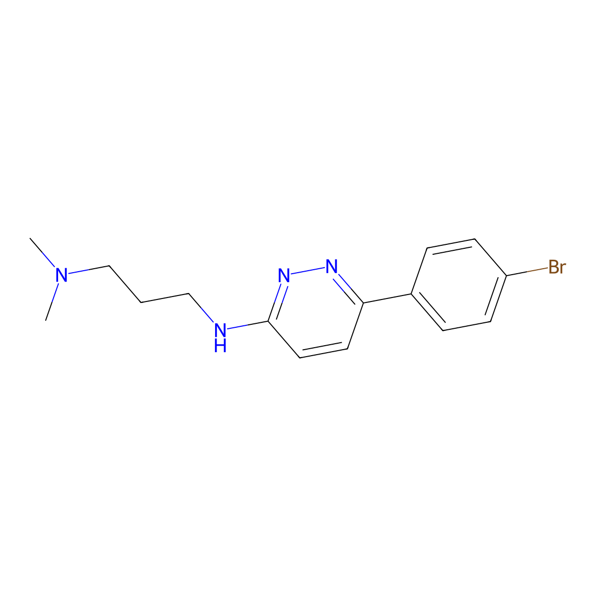 N'-[6-(4-bromophenyl)pyridazin-3-yl]-N,N-dimethylpropane-1,3-diamine molecular structure, CAS 1018126-68-5