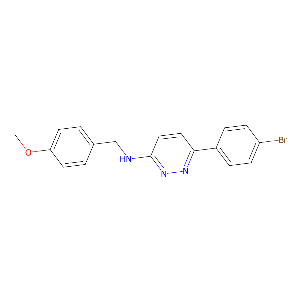 6-(4-bromophenyl)-N-(4-methoxybenzyl)pyridazin-3-amine molecular structure, CAS 1018126-72-1