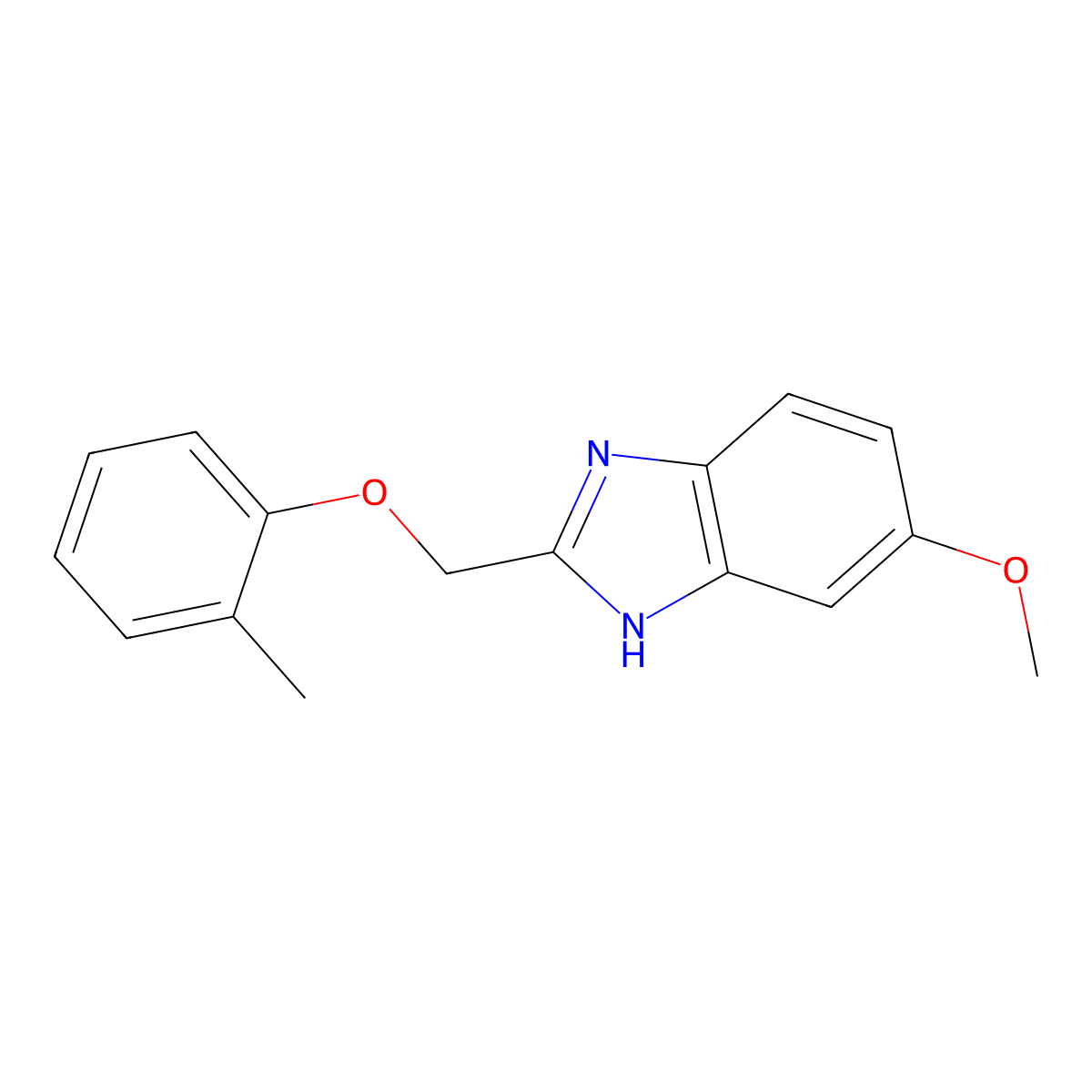 5-methoxy-2-[(2-methylphenoxy)methyl]-1H-benzimidazole molecular structure, CAS 1018126-82-3