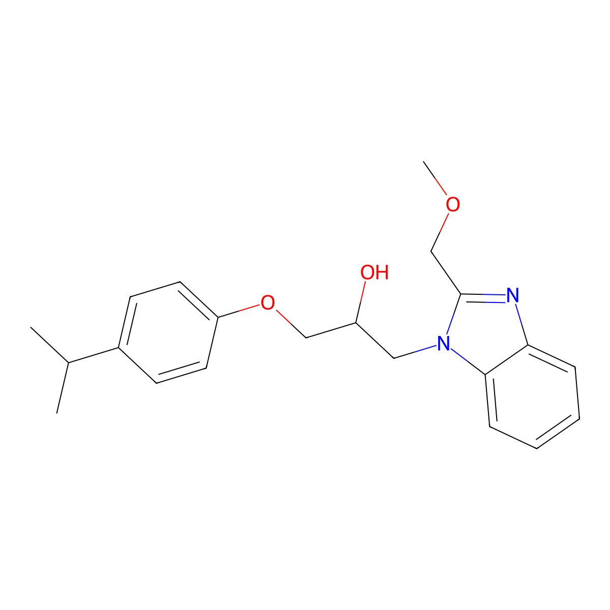 1-[2-(Methoxymethyl)benzimidazolyl]-3-[4-(methylethyl)phenoxy]propan-2-ol molecular structure, CAS 1018126-98-1