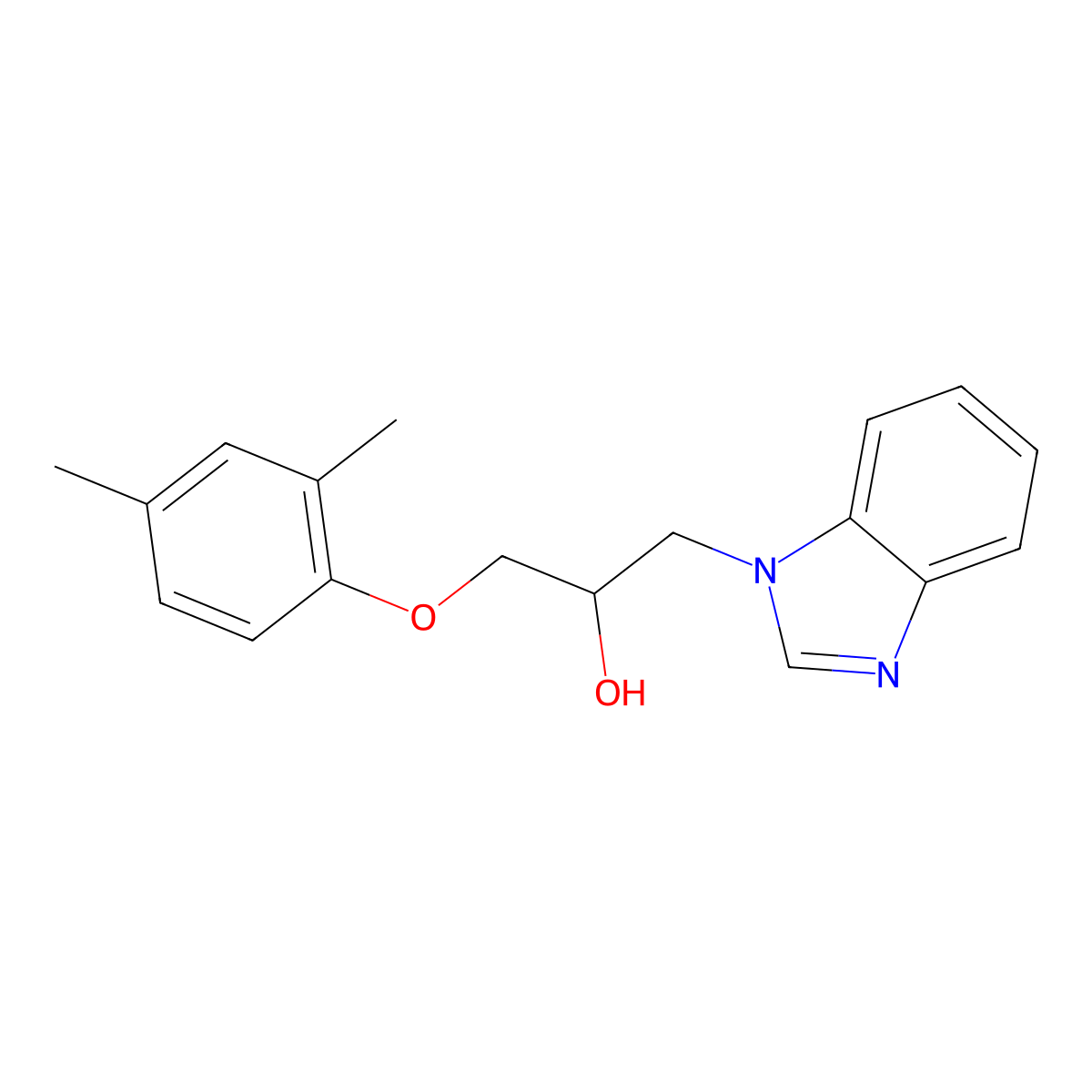 1-Benzimidazolyl-3-(2,4-dimethylphenoxy)propan-2-ol molecular structure, CAS 1018127-26-8