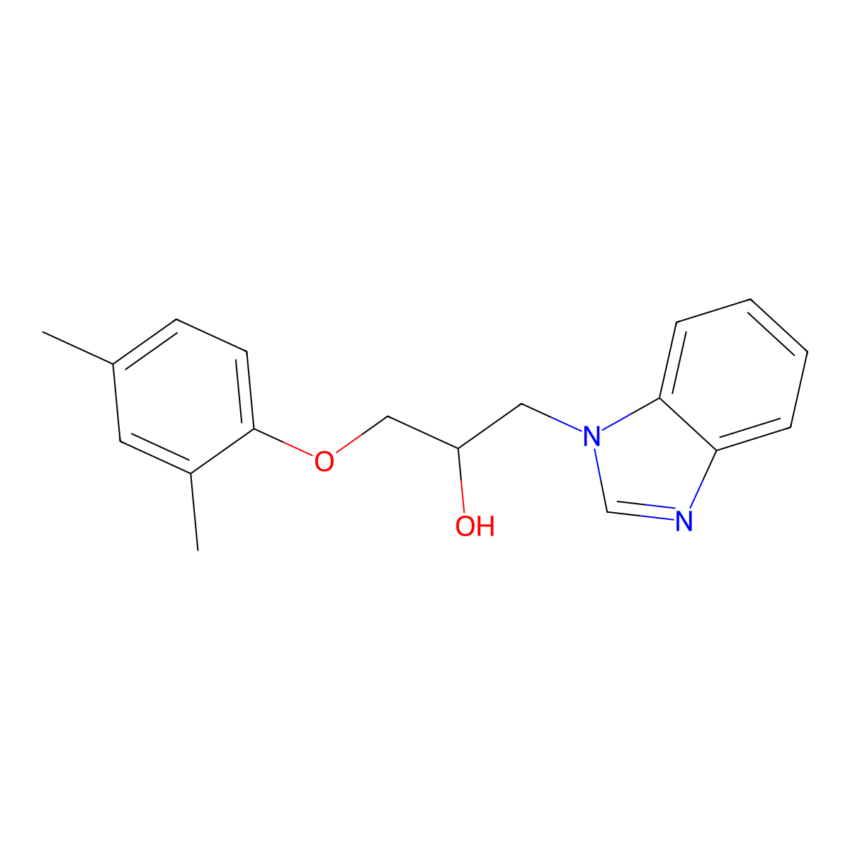 1-Benzimidazolyl-3-(2,4-dimethylphenoxy)propan-2-ol molecular structure, CAS 1018127-26-8