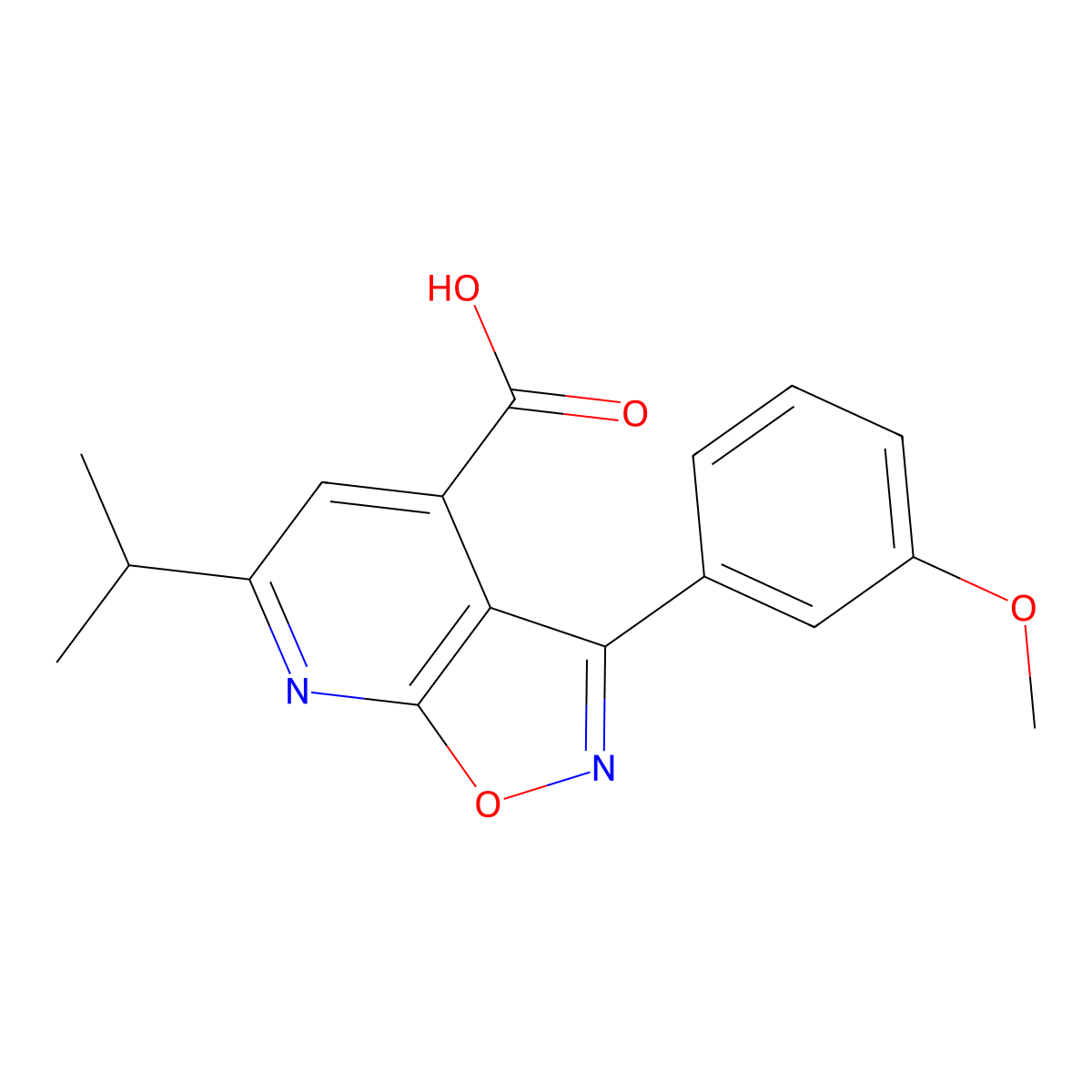 6-Isopropyl-3-(3-methoxyphenyl)isoxazolo[5,4-b]pyridine-4-carboxylic acid molecular structure, CAS 1018127-33-7
