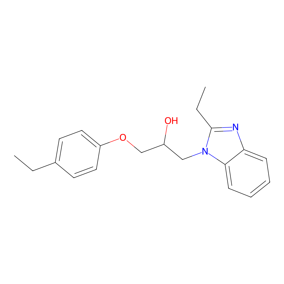1-(2-Ethylbenzimidazolyl)-3-(4-ethylphenoxy)propan-2-ol molecular structure, CAS 1018127-34-8