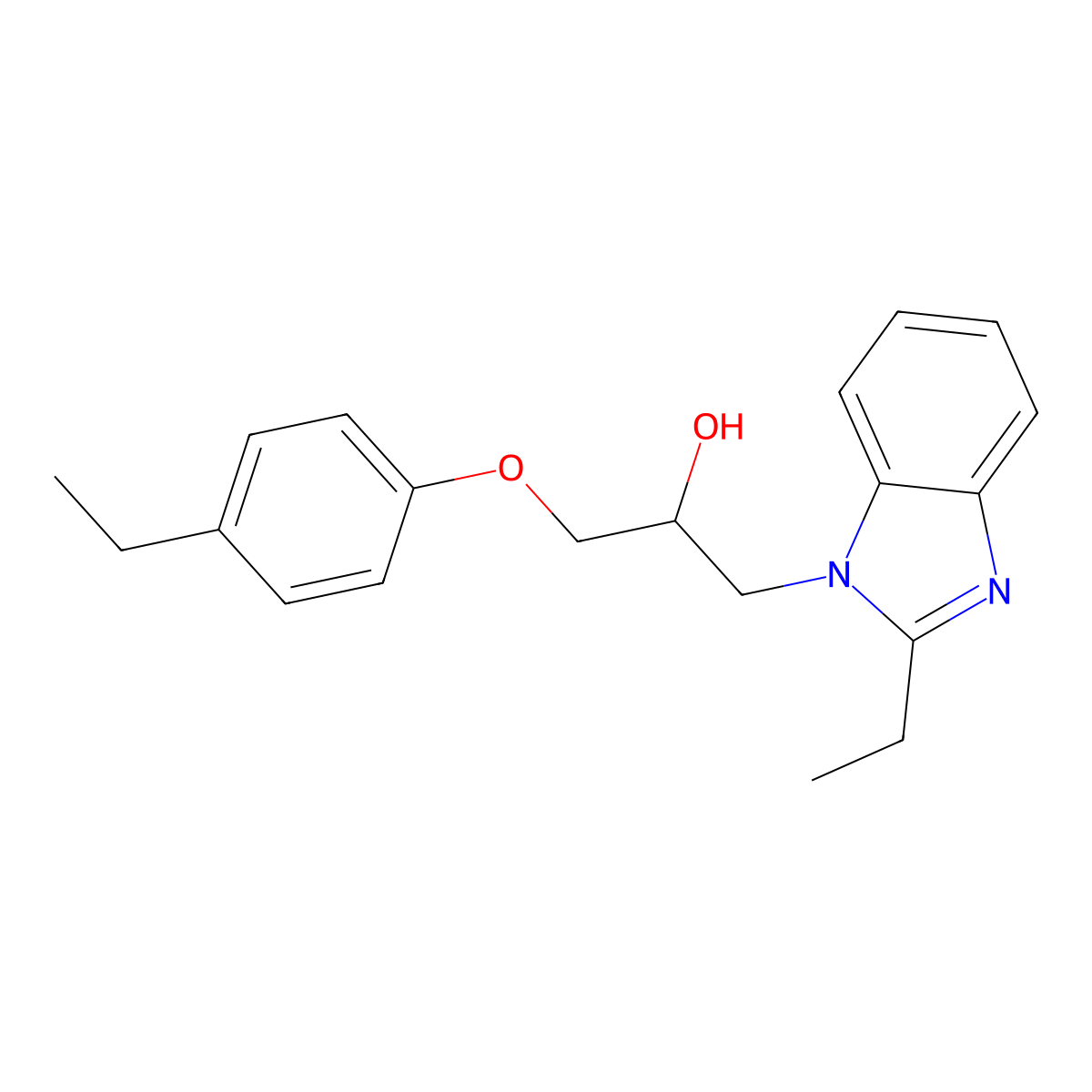 1-(2-Ethylbenzimidazolyl)-3-(4-ethylphenoxy)propan-2-ol molecular structure, CAS 1018127-34-8