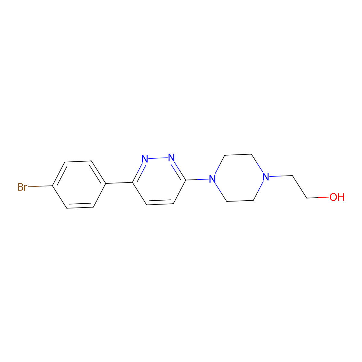 2-{4-[6-(4-Bromophenyl)pyridazin-3-yl]piperazin-1-yl}ethanol molecular structure, CAS 1018127-40-6