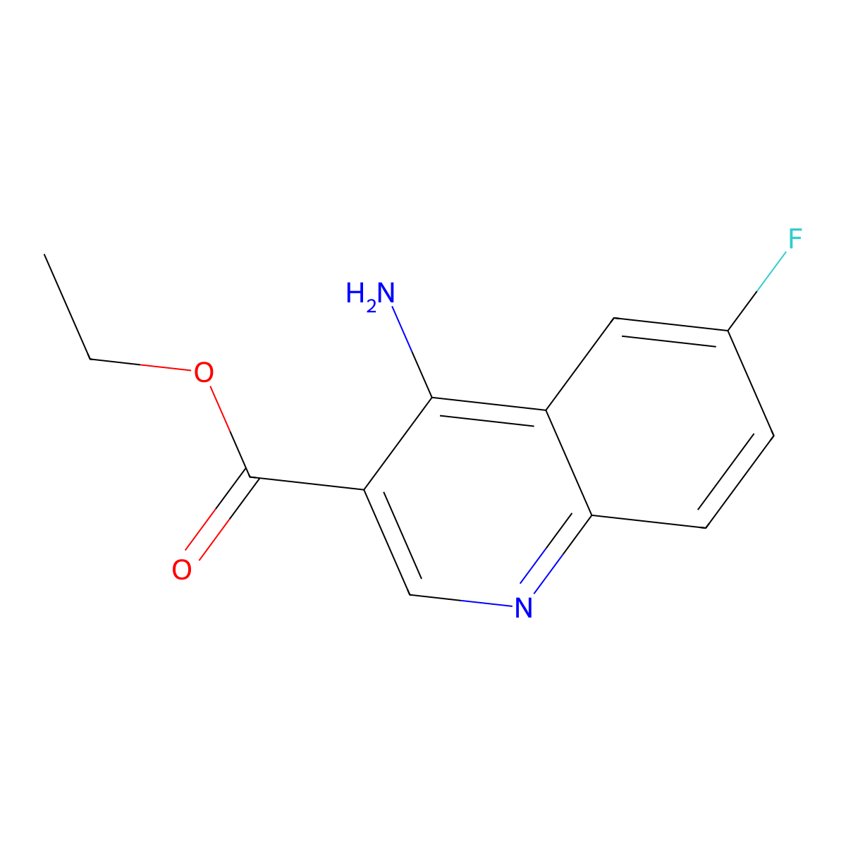 Ethyl 4-amino-6-fluoroquinoline-3-carboxylate molecular structure, CAS 1018127-51-9